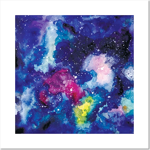 Navy Watercolor Galaxy Wall Art by NewburyBoutique